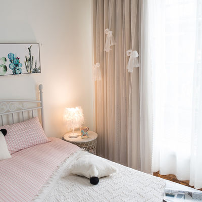 Tissu de toile de rideau en couleur solide de panne d'électricité de tissu de coton de polyester