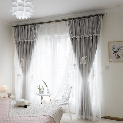 280 cm broderie de toile de luxe de panne d'électricité de tissu de rideau en polyester de 720 GM/M