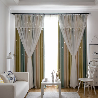 Fenêtre de toile de panne d'électricité imprimée par tissu à la maison de rideau en polyester de décor