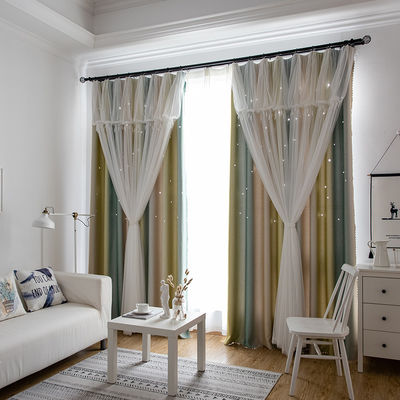 Textile 100% à la maison de luxe simple de tissu de rideau en polyester d'hôtel