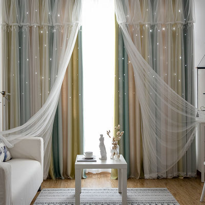 Textile 100% à la maison de luxe simple de tissu de rideau en polyester d'hôtel