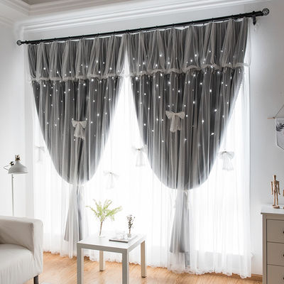 Toile pure de draperie de filet de tissu de rideau léger ignifuge