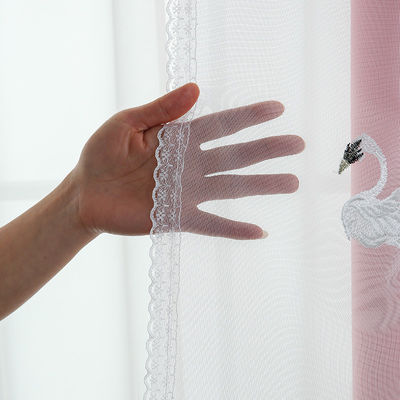 Tissu pur 2.80M de rideau en fenêtre de voile 100% mousselines de soie molles de polyester blanches