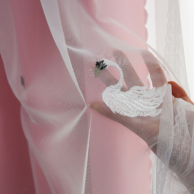 Broderie pure de filtrage légère de dentelle de tissu de rideau de toile extérieure