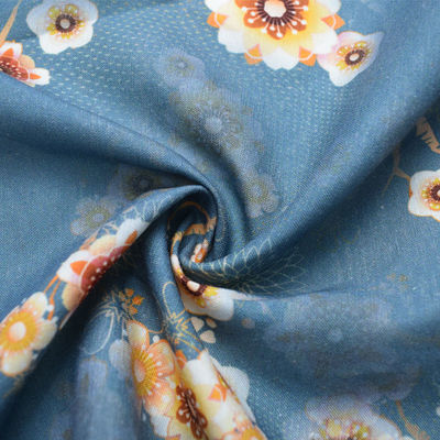 Tissu de rayonne visqueuse imprimé de 100% Challis floral viable