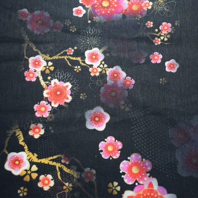 Tissu de rayonne visqueuse imprimé de 100% Challis floral viable
