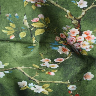 Tissu imprimé en soie de polyester de coton de tissus de coton moderne de ramie