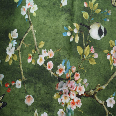 Tissu imprimé en soie de polyester de coton de tissus de coton moderne de ramie