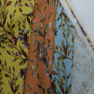 Tissez la robe florale pure molle d'impression de bloc de ramie de tissus de coton de polyester