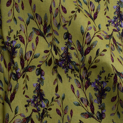 Tissez la robe florale pure molle d'impression de bloc de ramie de tissus de coton de polyester