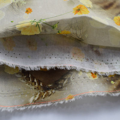 Tissu mélangé de 55% de la ramie 45% de coton d'or de coton respirable de rose