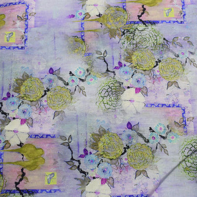 Floral à la maison de rayonne de ramie du textile 100% de tissus de coton de polyester de Digital imprimé