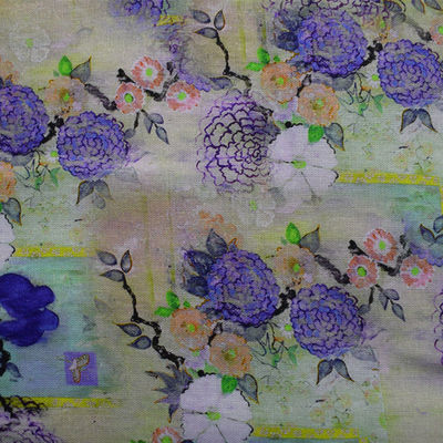 Floral à la maison de rayonne de ramie du textile 100% de tissus de coton de polyester de Digital imprimé