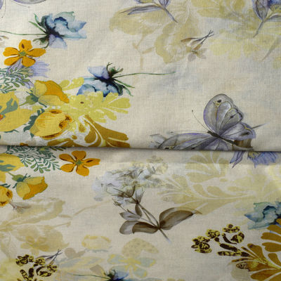 Polyester de toile pour chemises de robe imprimant l'habillement de tricotage de coton de ramie de tissu