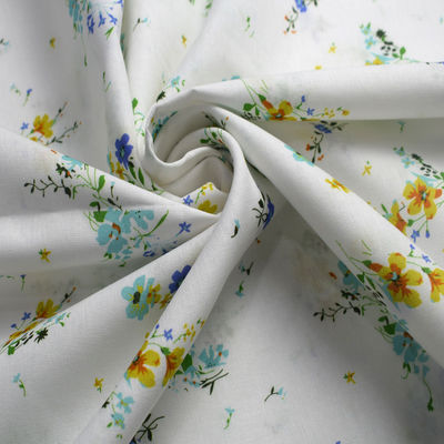 Tissu 54*58 de mousseline de soie de bout droit de Spandex imprimé par coton de Digital de fleur