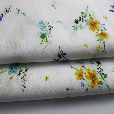 Tissu 54*58 de mousseline de soie de bout droit de Spandex imprimé par coton de Digital de fleur
