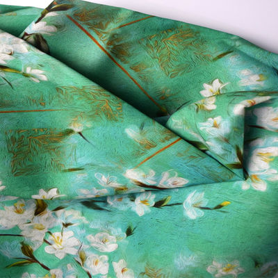 Sublimation de Lycra de polyester de chanvre de ramie imprimant le tissu pour le vêtement