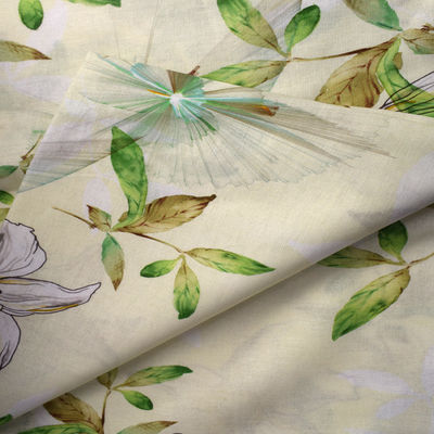 Sublimation de Lycra de polyester de chanvre de ramie imprimant le tissu pour le vêtement