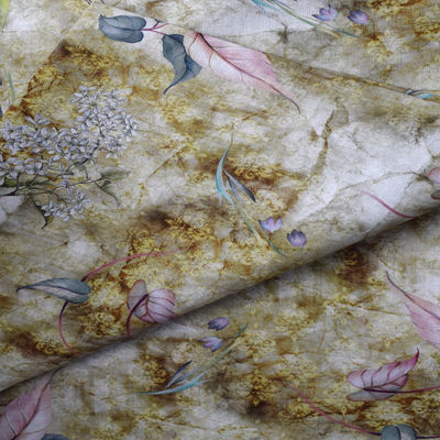 Tissu de rayonne fait sur commande de toile de chanvre de Digital de polyester de tissu floral d'impression