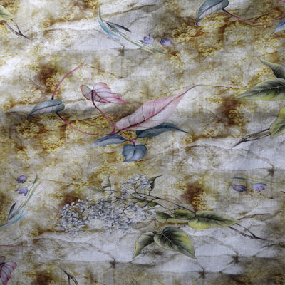 Tissu de rayonne fait sur commande de toile de chanvre de Digital de polyester de tissu floral d'impression