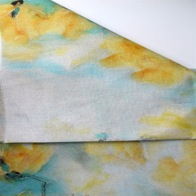 Polyester de robe imprimant le tissu de toile de ramie de textile tissé de coton de tissu