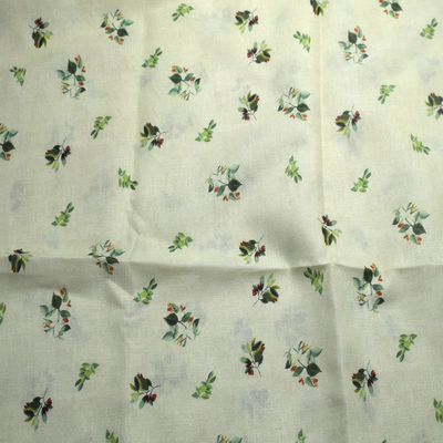 Robe tissée respirable de chemise de toucher doux de tissu d'impression de polyester de coton de la ramie 70% de 30%