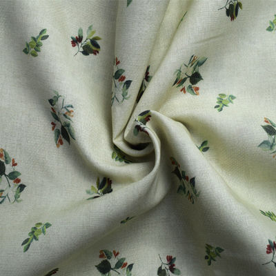 Robe tissée respirable de chemise de toucher doux de tissu d'impression de polyester de coton de la ramie 70% de 30%