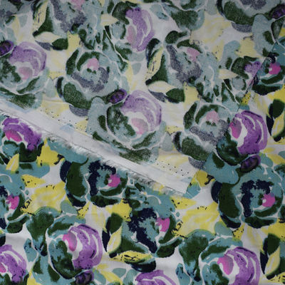 T-shirt rotatoire de robe tissé par conceptions de tissu de rayonne visqueuse d'impression de fleur