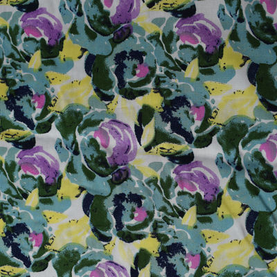 T-shirt rotatoire de robe tissé par conceptions de tissu de rayonne visqueuse d'impression de fleur