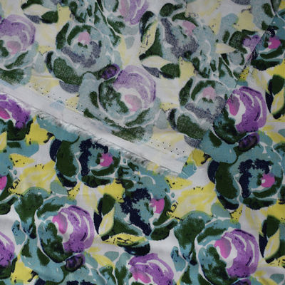 T-shirt rotatoire de robe tissé par conceptions de tissu de rayonne visqueuse d'impression de fleur