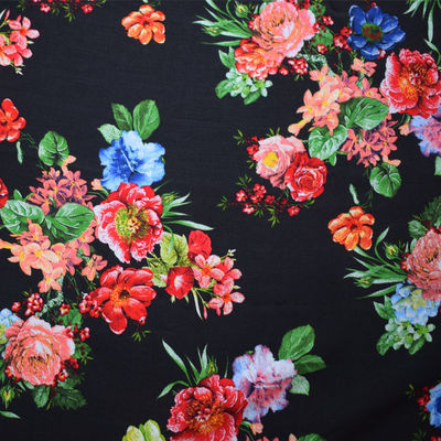 La texture visqueuse tissée de tissu de fleur a adapté Digital aux besoins du client imprimant le velours bleu-clair