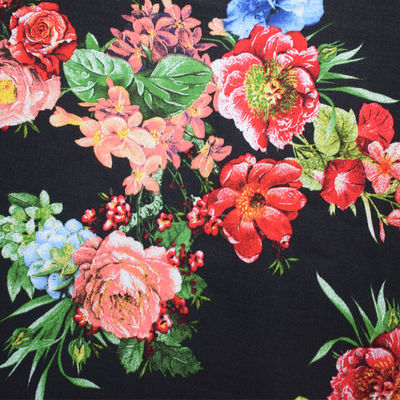 La texture visqueuse tissée de tissu de fleur a adapté Digital aux besoins du client imprimant le velours bleu-clair