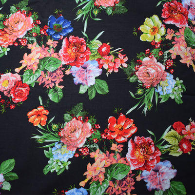 La texture visqueuse tissée de tissu de fleur a adapté Digital aux besoins du client imprimant le velours bleu-clair