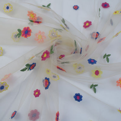Broderie bon Mesh Dress Fabric Tulle Lace mou en nylon de 160CM