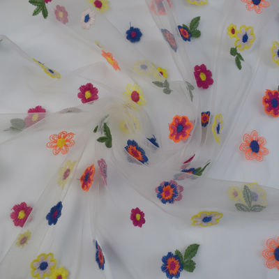 Le Spandex a brodé le jacquard Mesh Fabric élastique de brocard