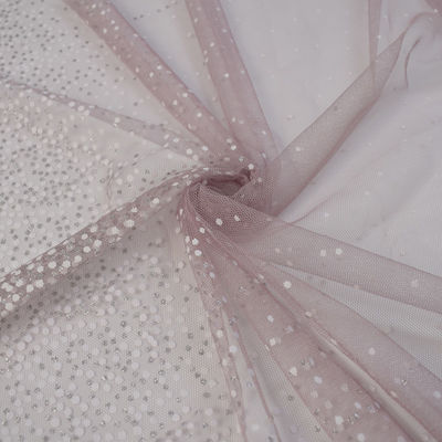 tissu mou 90% 10% en nylon de robe de mariage de dentelle de 160cm Tulle métallique