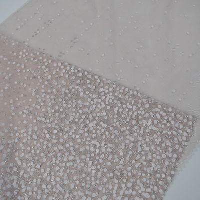 Scintillement en nylon imprimé Tulle Mesh Fabric For Dress d'étoile bleue de 100%