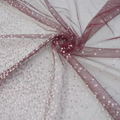 Scintillement en nylon imprimé Tulle Mesh Fabric For Dress d'étoile bleue de 100%