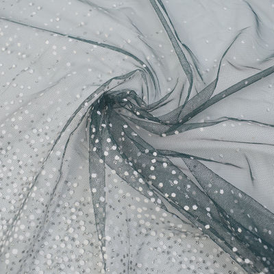 Scintillement en nylon imprimé Tulle Mesh Fabric For Dress d'étoile bleue de 100%