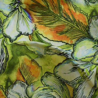 Sergé teint solide tissé Tulle du tissu 70% de Tencel de viscose d'impression mol de mélange