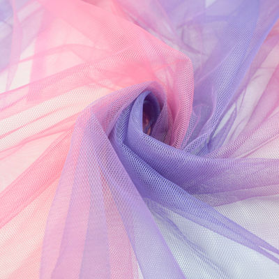 L'arc-en-ciel mol de tissu de Tulle de dentelle française scintillent bleu 51 pouces 52 pouces