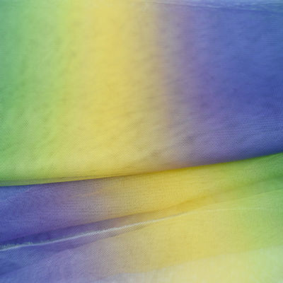 L'arc-en-ciel mol de tissu de Tulle de dentelle française scintillent bleu 51 pouces 52 pouces