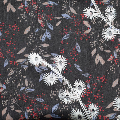 Dentelle brodée par habillement moyen de tissu de polyester du coton 20 du poids 80