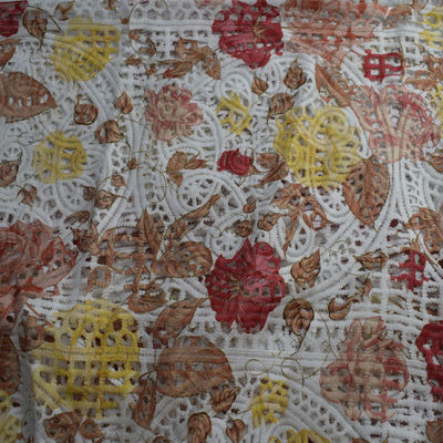 Les tissus de coton de polyester de textile ont brodé imprimer le jacquard de robe de vêtement