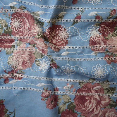 La trame organique imperméable de tissu de coton a imprimé 60S brodé 105 GM/M