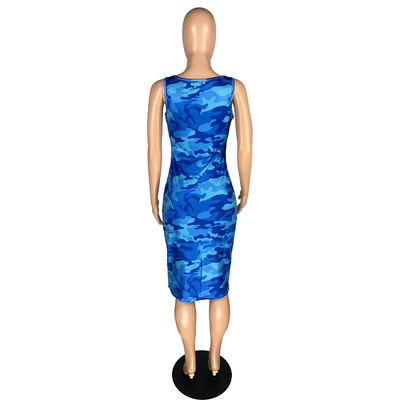 Sexy élégant de gilet de mer de lambeaux de lait de bretelle de dames bleues de jupe