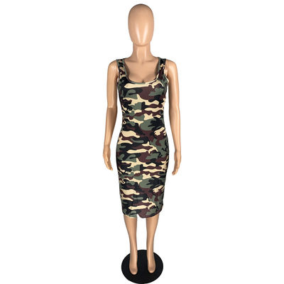 Cou mince à tolérances serrées de rond de dames Maxi Dress Tank Top Skirt sexy