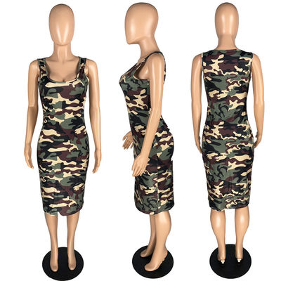 Cou mince à tolérances serrées de rond de dames Maxi Dress Tank Top Skirt sexy