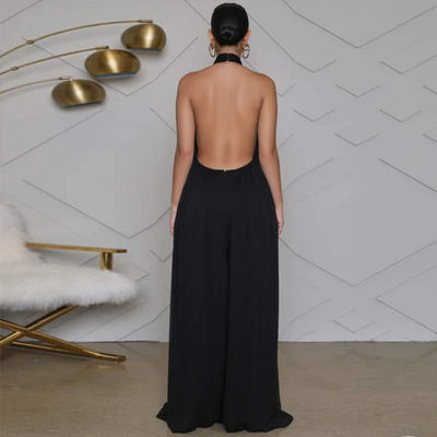 Les femmes évasent longtemps les pantalons occasionnels de jambe large lâche de salopette de douille