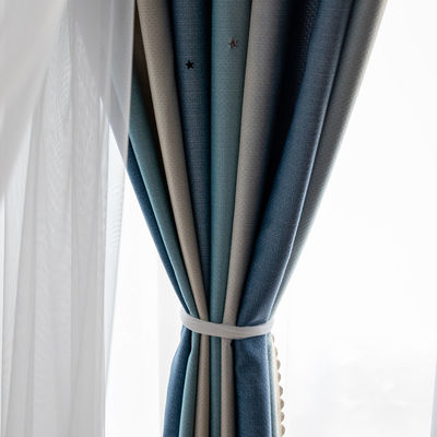 Tissu mou de rideau en étoiles pures de toile pour le salon